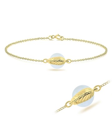 Gold Plated White Pearl Cover by Leaf Silver Bracelet BRS-217-GP